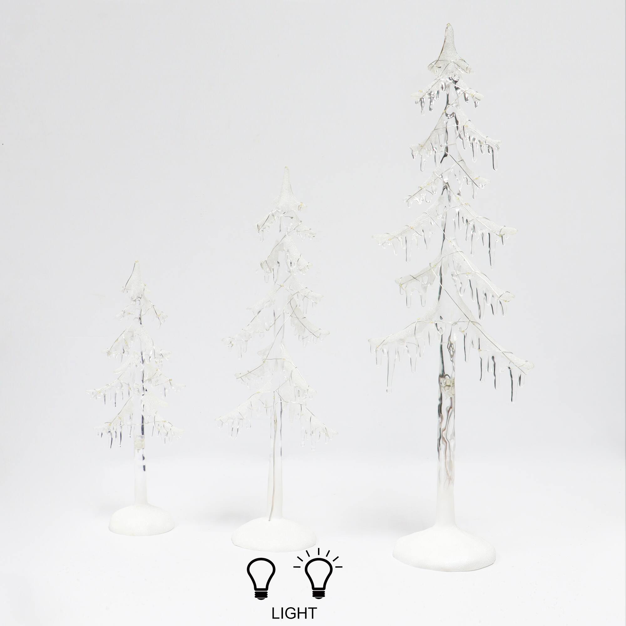 Moments in Time Acrylic Icicle Christmas Trees Set